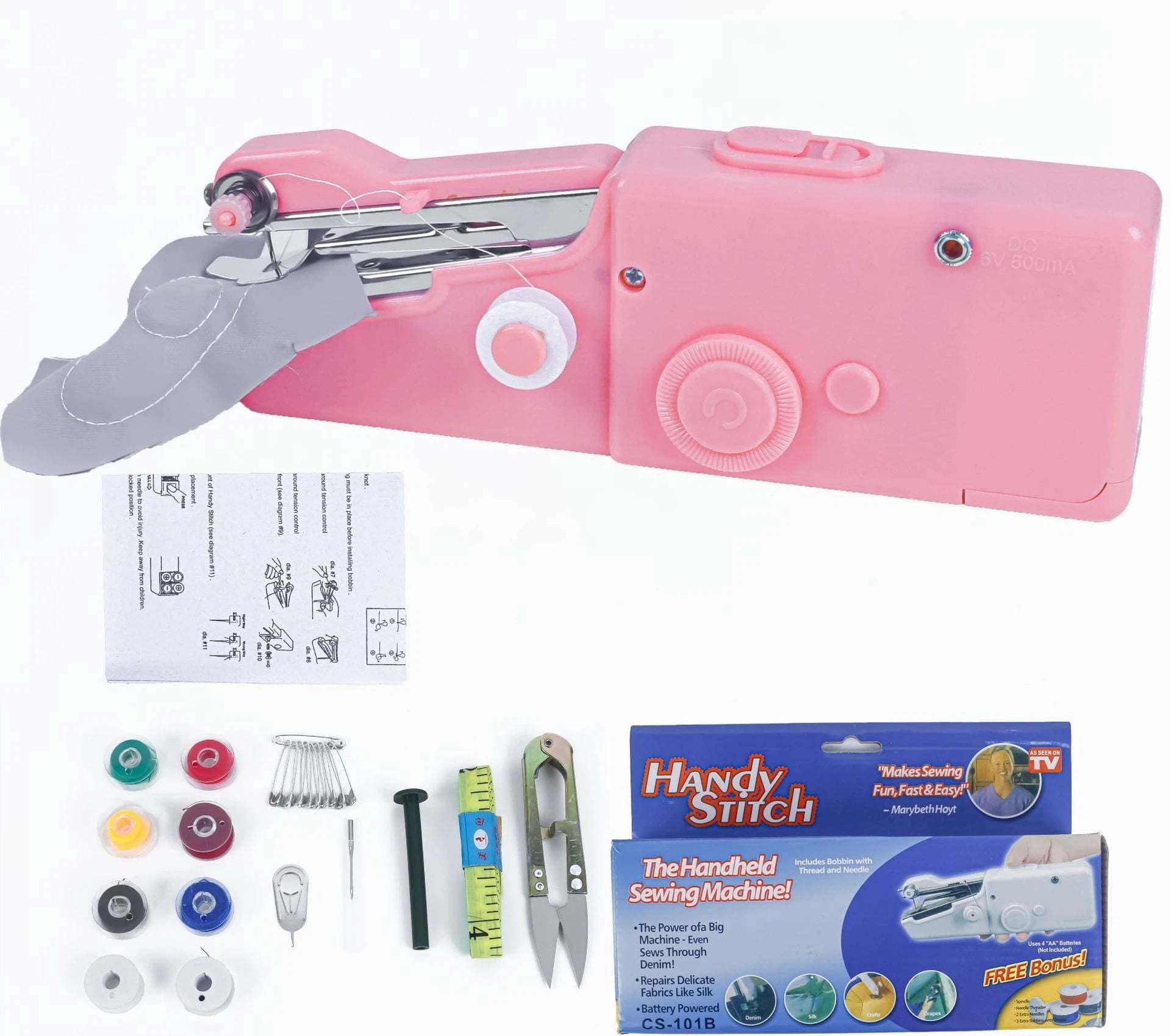 Handheld portable sewing machine handy stitch 101 mini electric sewing ...