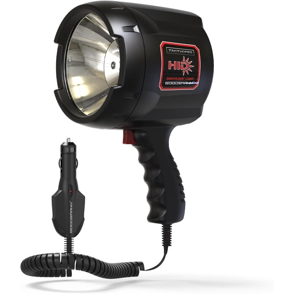Handheld spotlights up to 2000 lumens, equipped with 12V car charger, trigger floodlights for camping flashlights for maritime patrols, fishing, hunting, hiking, road trips