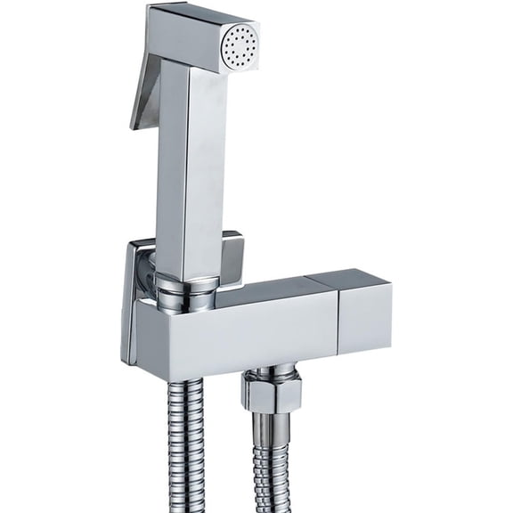 HandheldToilet Sprayer Chrome, Adjustable Water Flow Cloth Diaper Sprayer for Toilet Portable Single HandleSprayer Toilet Kit