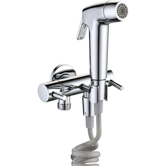 Handheldsprayer kit Hand HeldSprayer Kit Cloth Diaper Sprayer Set - All Copper Toilet Angle ValveNozzle Booster Spray Gun Toilet Toilet Flushing Companion Set Shower Attachment