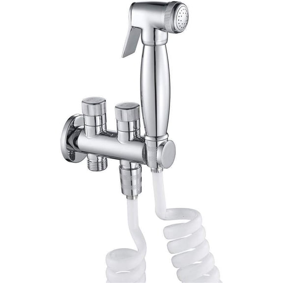 Handheldsprayer kit Hand HeldSprayer Stainless Steel Spraye ToiletShower Head with Hose and Bracket Holder -Spray Gun Set Chrome-Plated Brass Valve Body Toilet Flushing Fau