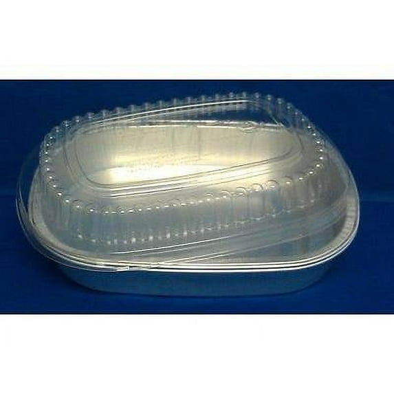 Handi-Foil 1 1/2 lb. (23 oz.) Silver Take-Out Pan w/Clear Dome Lid 20/Pk (pack of 20)