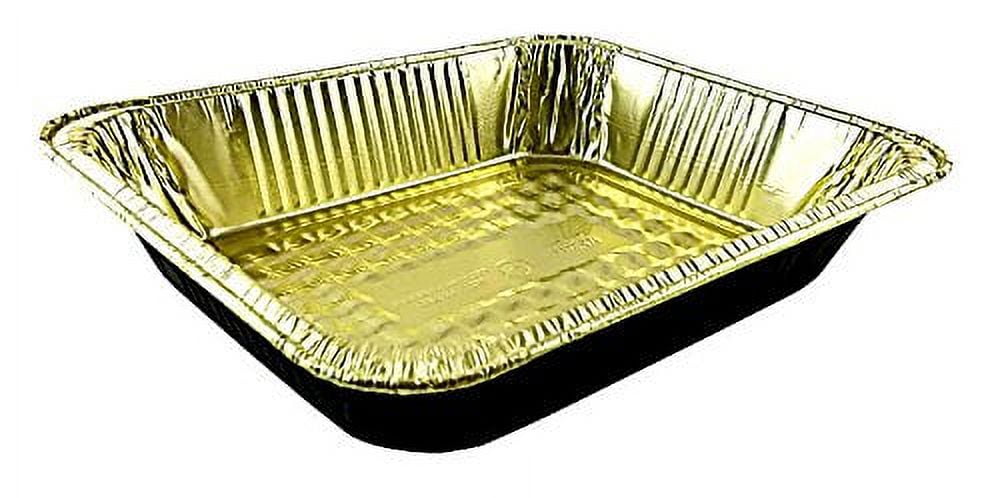 Handi-Foil 1/2 Half-Size Deep Premium Black & Gold Aluminum Steam Table Pan (pack of 100)