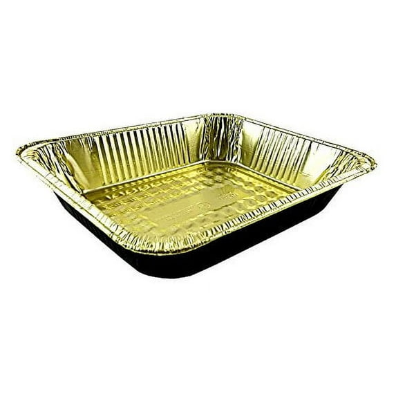Handi-Foil 1/2 Half-Size Deep Premium Black & Gold Aluminum Steam Table Pan (pack of 100)