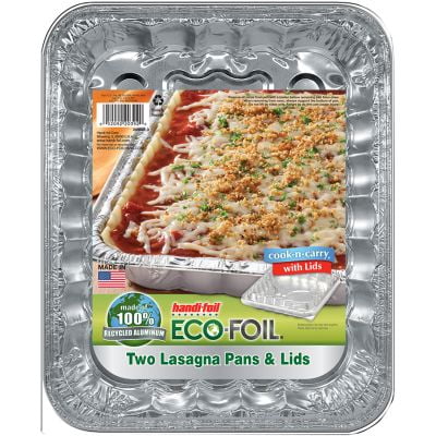 Handi-Foil Lasagna Pan with Lid 2 Piece Set - Aluminum Roasting Pan ...