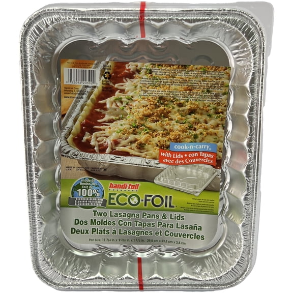 Handi-Foil Lasagna Pan with Lid 2 Piece Set - Aluminum Roasting Pan