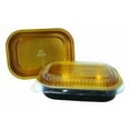 thumbnail image 1 of Handi-Foil 1 lb. Oblong Black & Gold Aluminum Pan w/Clear Dome Lid - Heavy Duty (pack of 10), 1 of 3