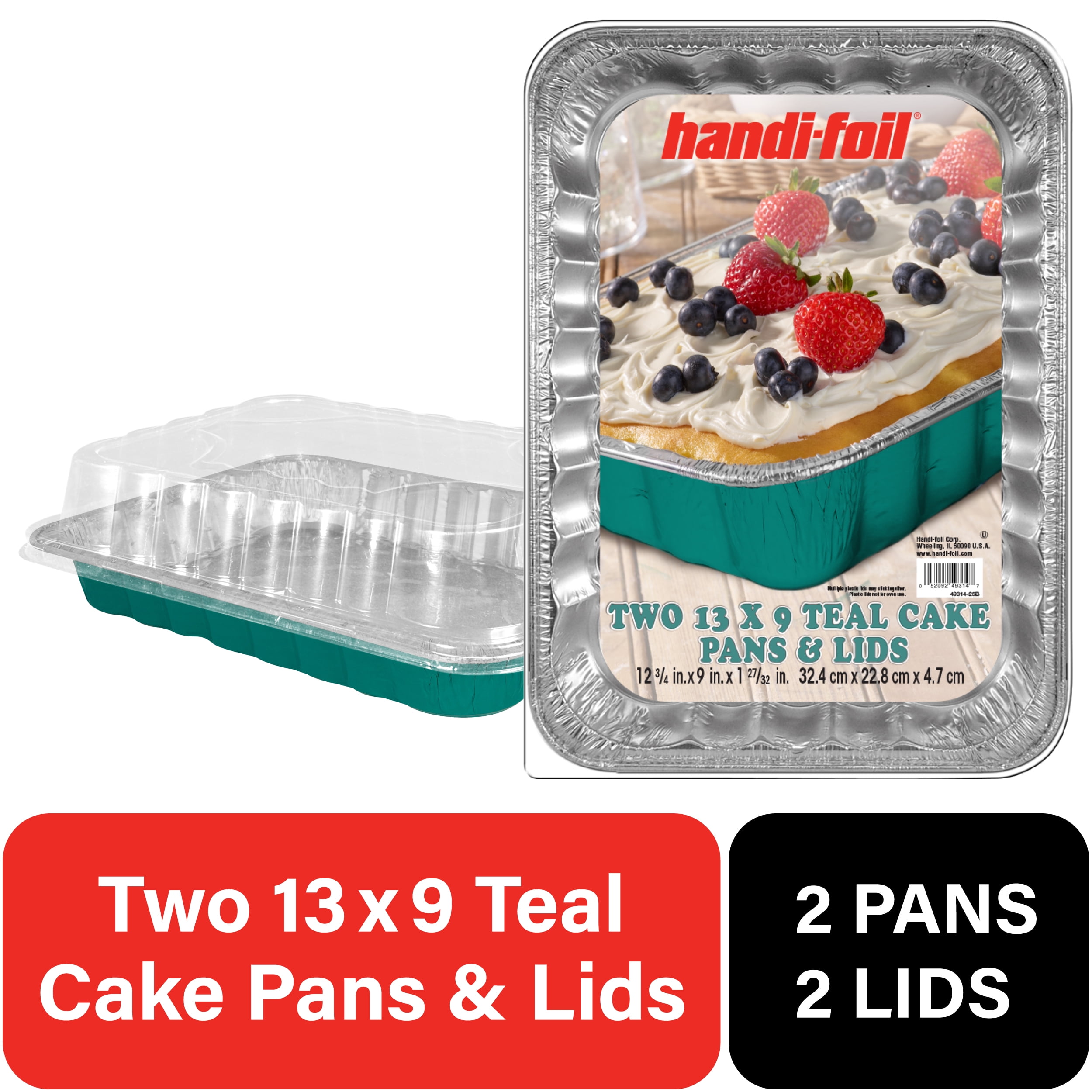 Would Sign Language Count Handi-foil Disposable Aluminum 13x9 Teal Baking Pans with Lids, 2 Count ...