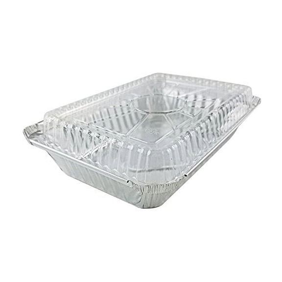 Handi-Foil 2 lb. Oblong Aluminum Carry-Out Food Storage Container w/Dome Lid (pack of 250)