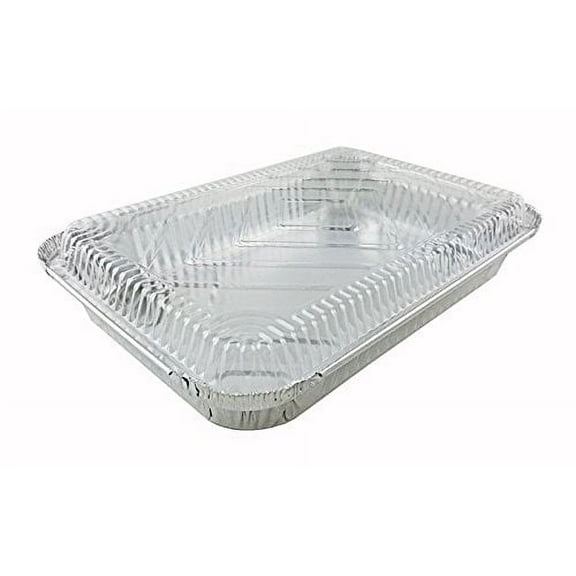 Handi-Foil 4 lb. Oblong Aluminum Entr?e Take-Out Pan w/Clear Dome Lid 50 Sets