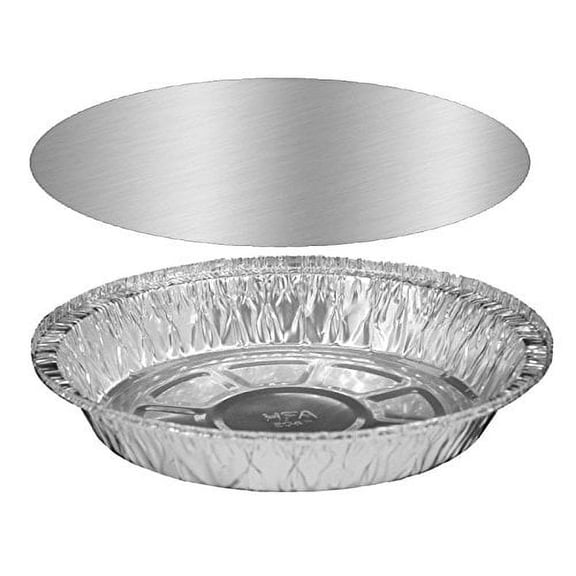 Handi-Foil 7" Round Slim (6-3/4") Aluminum Take-Out Pan Container w/Board Lid (pack of 12)