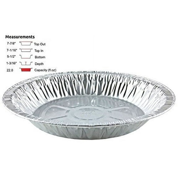 Handi-Foil 8" Extra-Deep Aluminum Foil Pie Pan -Disposable Tin Plates (pack of 25)
