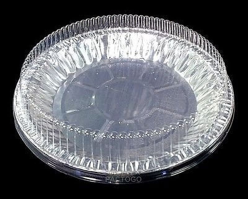 Handi-Foil 9" Aluminum Pie Pan Plate Tin 1" Deep w/Clear Plastic Dome Lid Cover (pack of 100)