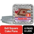 thumbnail interactive-video image 1 of Handi-Foil 8" Square Aluminum Cake Pans with Lids, 6 Count, 1 of 7