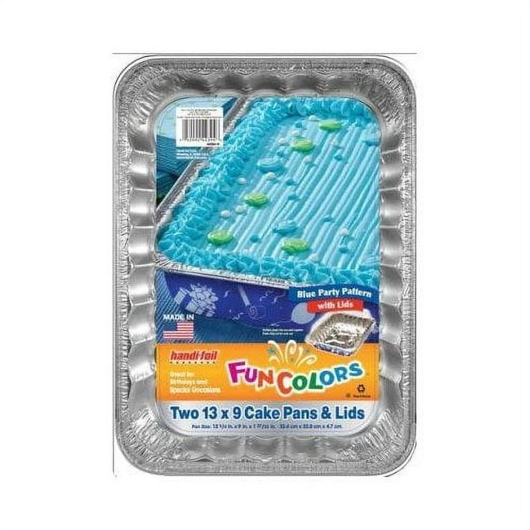Handi-foil® Cook-n-Carry® Cake Pans and Lids - 2 Pack - Silver/Blue, 2 pk / 13  x 9 in - Kroger