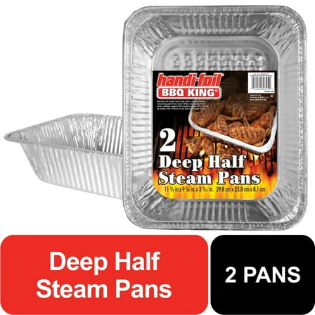 Handi-Foil 9.37" x 11.75" Aluminum Foil Extra Deep King Roaster Baker, 2 Count