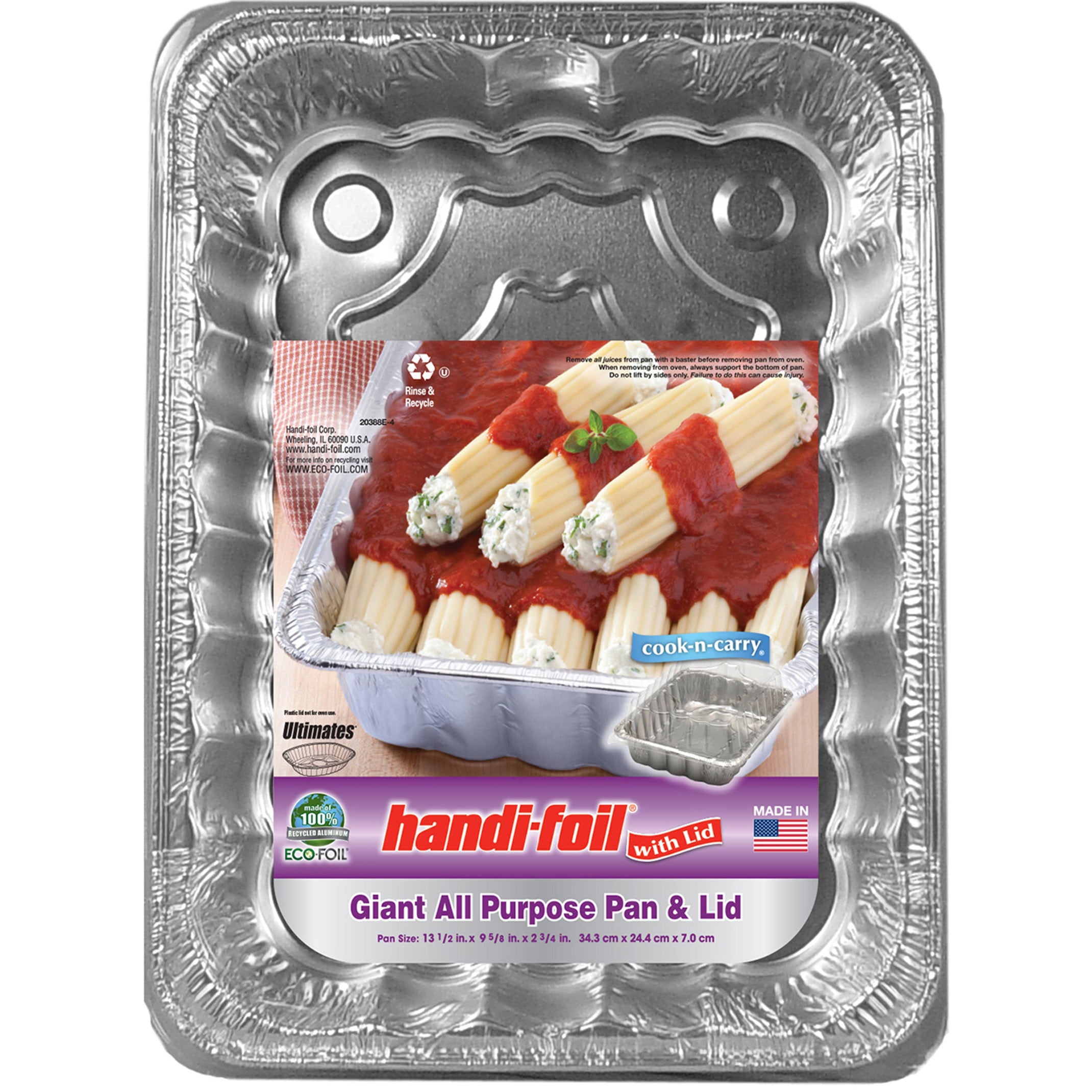 Handi Foil Eco-Foil Cook-N-Carry All Purpose Pan & Lid, Giant