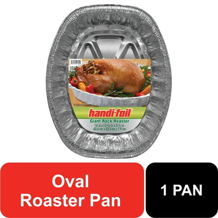 Handi-Foil Aluminum Foil Giant Oval Roaster, 16" x 13.12" x 3.12", 1 Count