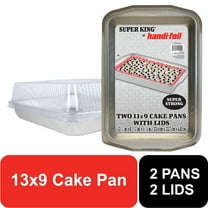 Handi-Foil Aluminum Super King Cake Pan with Lid, 13 x 9 Inch, 2 Count