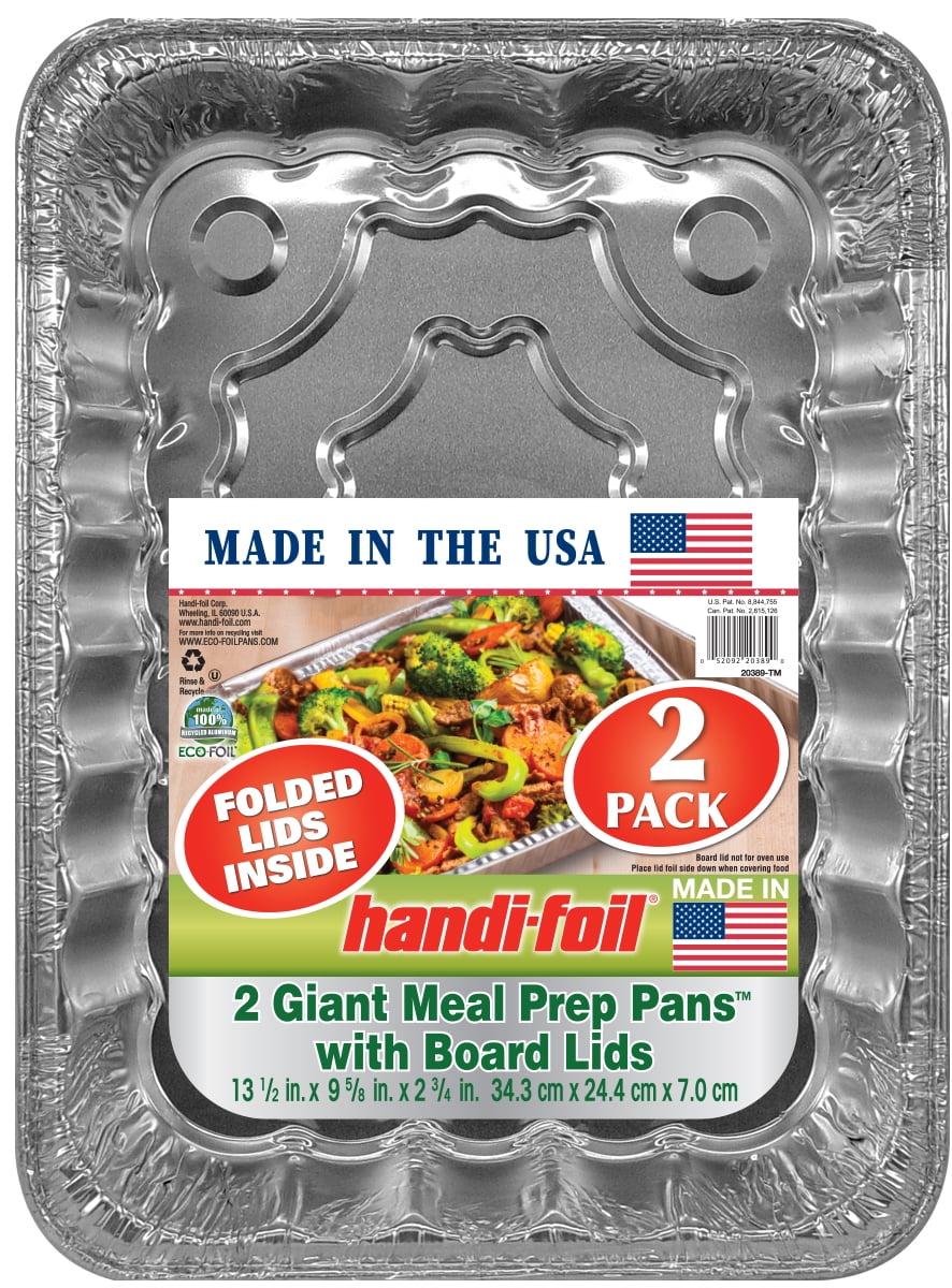 City Market - Handi-foil® Deep Meal Prep Pans & Board Lids - Silver, 3 pk