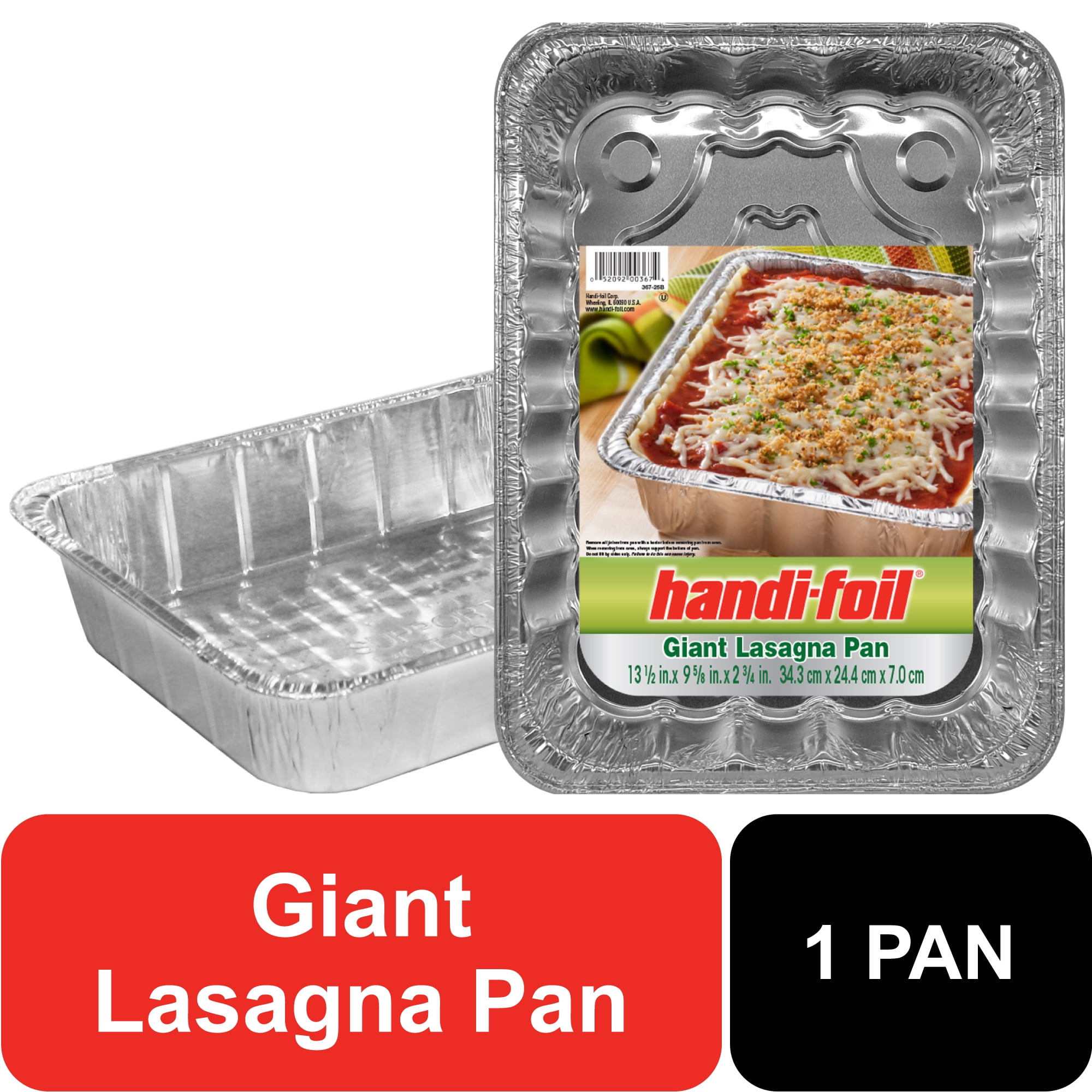 Handi-Foil Aluminum Giant Rectangular Lasagna Pan, 1 Count 13.5