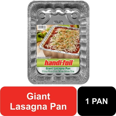 Handi-Foil Aluminum Giant Rectangular Lasagna Pan, 1 Count 13.5" x 9.63" x 2.75"