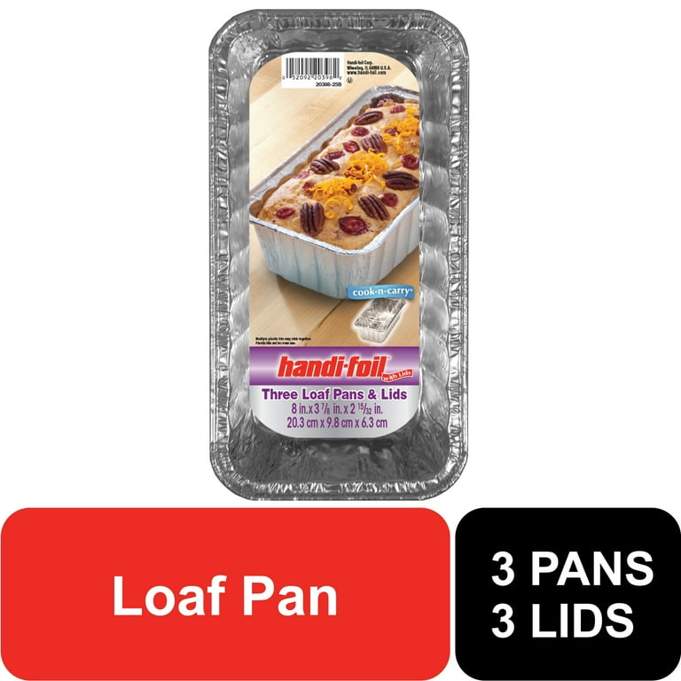 Handi-Foil Aluminum Loaf Pans with Lids, Count, Disposable for