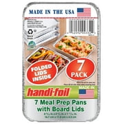 Handi-Foil Aluminum Meal Prep Storage Pan with Folded Lids 7 Count Holds up to 23.7 Fluid Ounces