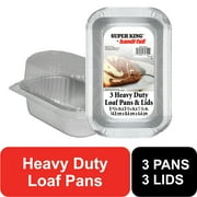 Handi-Foil 5.7" x 3.3" Aluminum Mini Loaf Pans with Lids, 3 Count