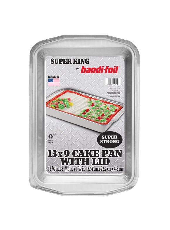 Handi-Foil Aluminum Super King Cake Pan with Lid, 13 x 9-inch 1 Count