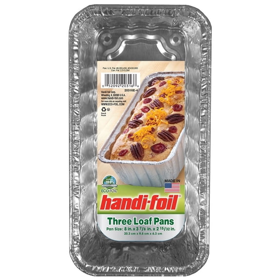 Handi-Foil Disposable Aluminum 2-Pound Loaf Pans, 3-Pack for Easy Cleaning Care