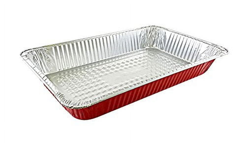 Handi-Foil Full-Size Deep Premium Red Aluminum Steam Table Pan Party Food Tray (pack of 20)