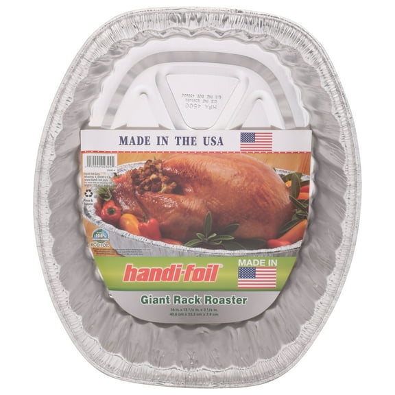 Handi-Foil Giant Rack Roaster Foil Pan - 16" x 13.125" x 3.125"- Pack of 2