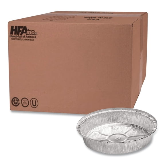 Handi-Foil HFA 400440 9.03 in. x 1.25 in. 32 oz. Aluminum Containers - Silver (500/Carton)