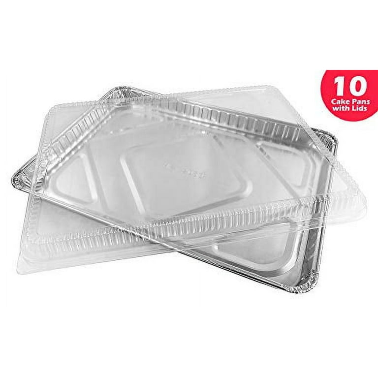 Handi-Foil Half 1/2 Size Sheet Cake Aluminum Foil Pan w/Clear Low Dome Lid  (Pack of 20 Sets)