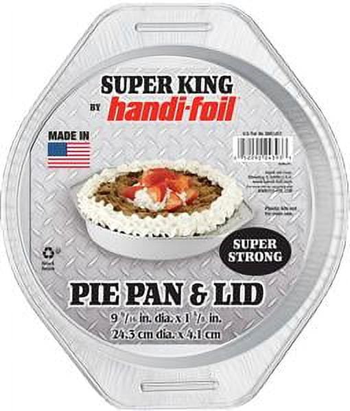 HandiFoil Heavy Duty Aluminum Pie Pan with Handles & Plastic Lid, 2
