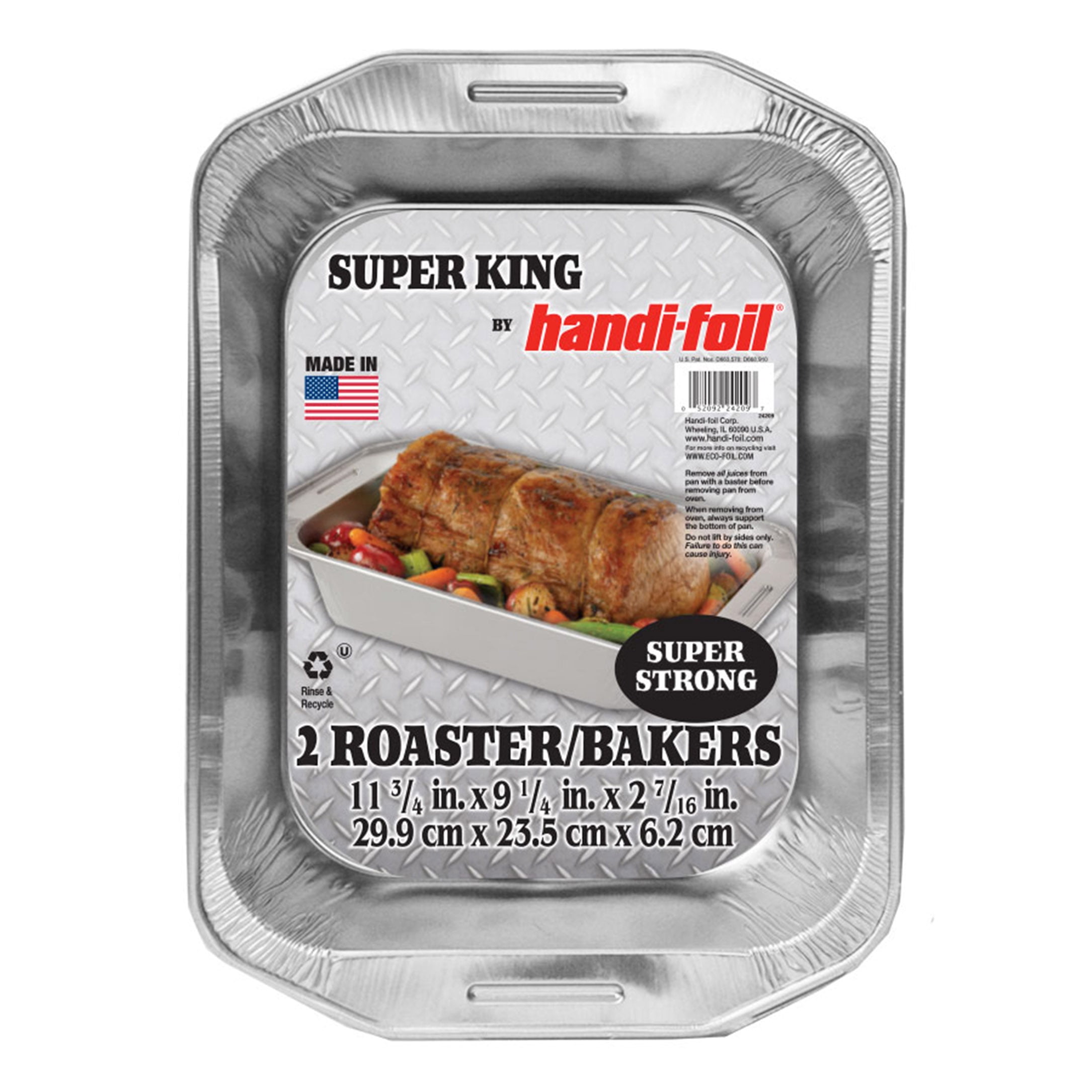 HANDI FOIL HEALTHY ROASTER/BAKER PANS WITH GREASE ABSORBING LINER 2CT