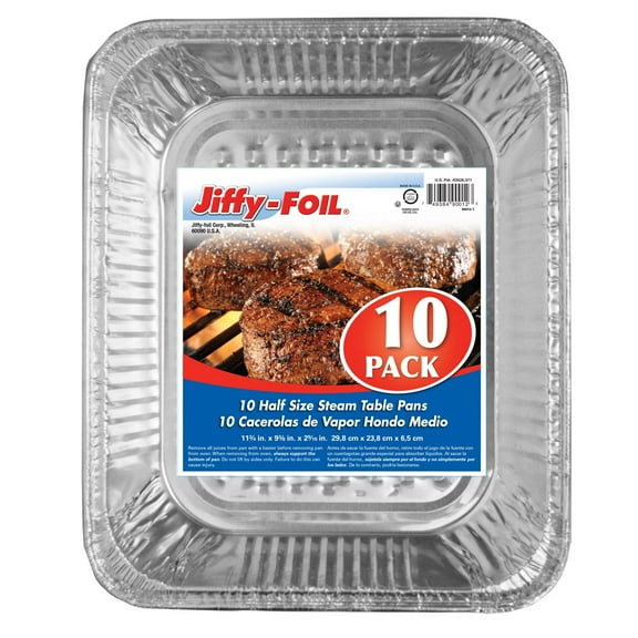 Handi-Foil Jiffy Foil Half Size Steam Table Pan - 10 pc