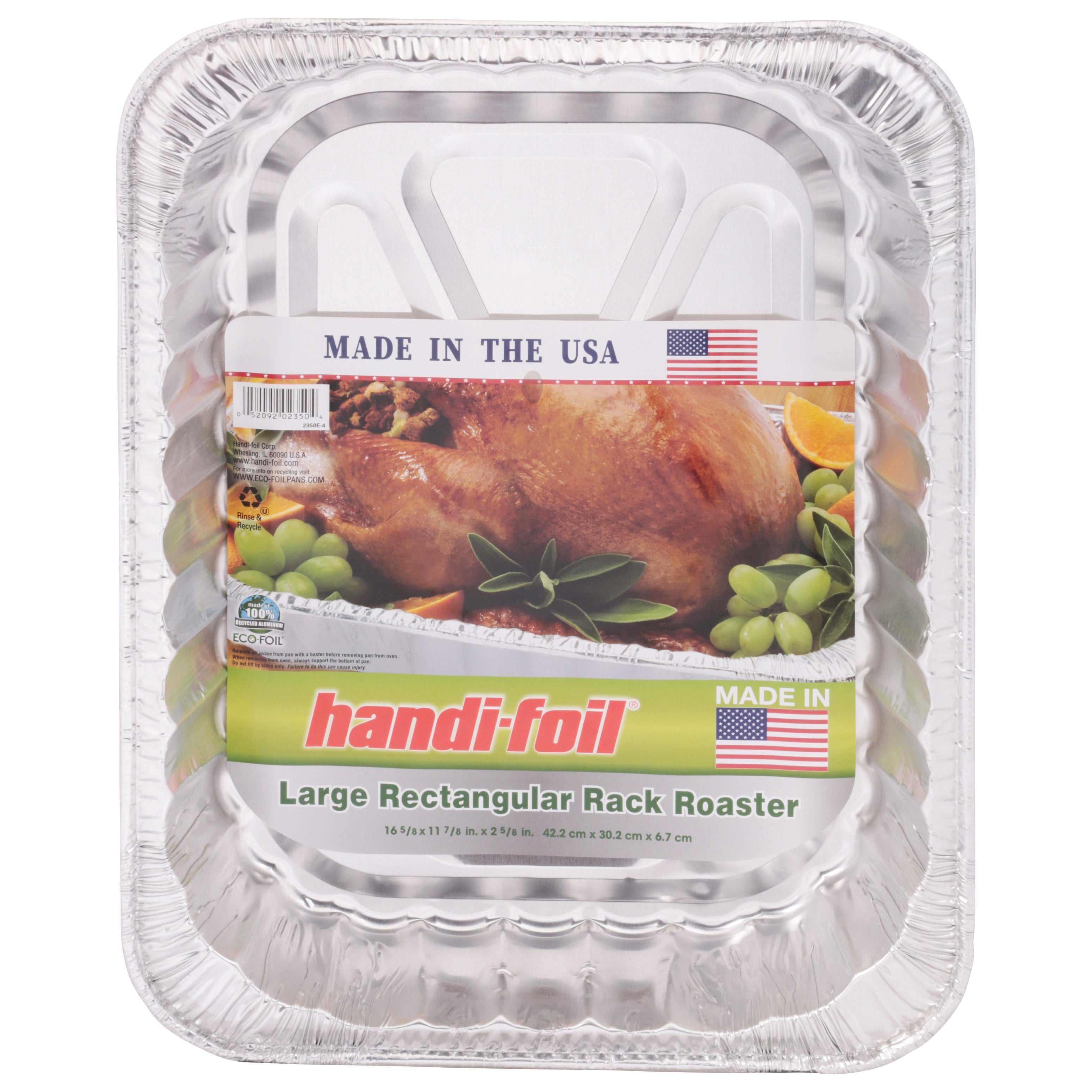 Foil In Racking Handi-Foil Large Rectangular Rack Roaster Foil Pan - 16.6