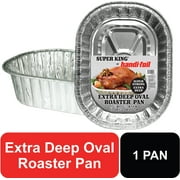 Handi-Foil Super King Aluminum Extra Deep Oval Roaster Pan, 1 Count