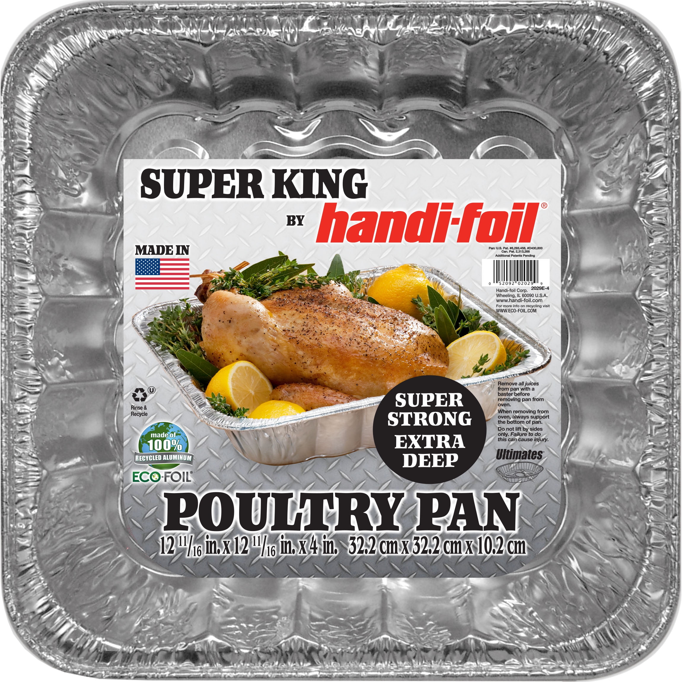 Vezee Extra Large Heavyduty Disposable Durable Turkey Roaster Aluminum Pans, Oval Shape for Chicken, Meat, Brisket, Roasting, Baking, Recyclable Along