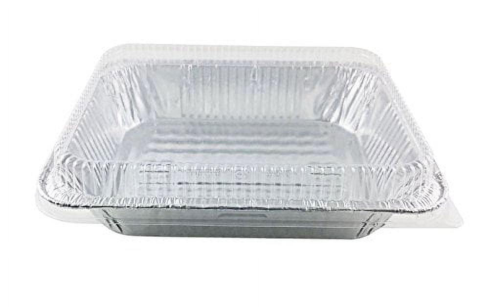Handi-Foil of America 1/2 Half-Size Aluminum Foil Steam Table Pan 2 9/16" Deep w/Clear Dome Lid (Pack of 20)