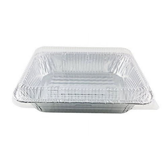 Handi-Foil of America 1/2 Half-Size Aluminum Foil Steam Table Pan 2 9/16" Deep w/Clear Dome Lid (Pack of 20)