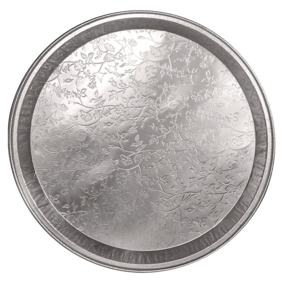 12 in. Diameter Aluminum Embossed Tray (25/Carton)