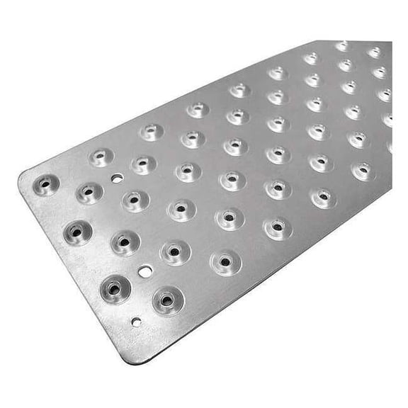Stair Tread Cover Aluminum Silver, 48 in W x 3/32 in Thick