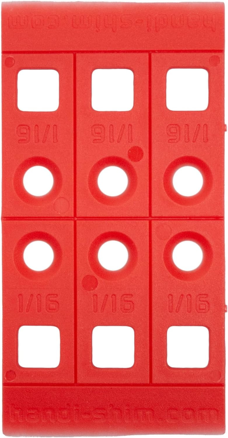 Handi Shim HS116100RD Plastic Construction Shims Spacers 100 Pack 1 16 Inch Red