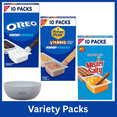 thumbnail image 1 of Handi-Snacks OREO Cookie Sticks N Creme Dip 20 Snack Packs & Mister Salty Pretzels N Cheesy Dip 10 Snack Packs Variety Bundle with Free Bowl by OMA, 1 of 8