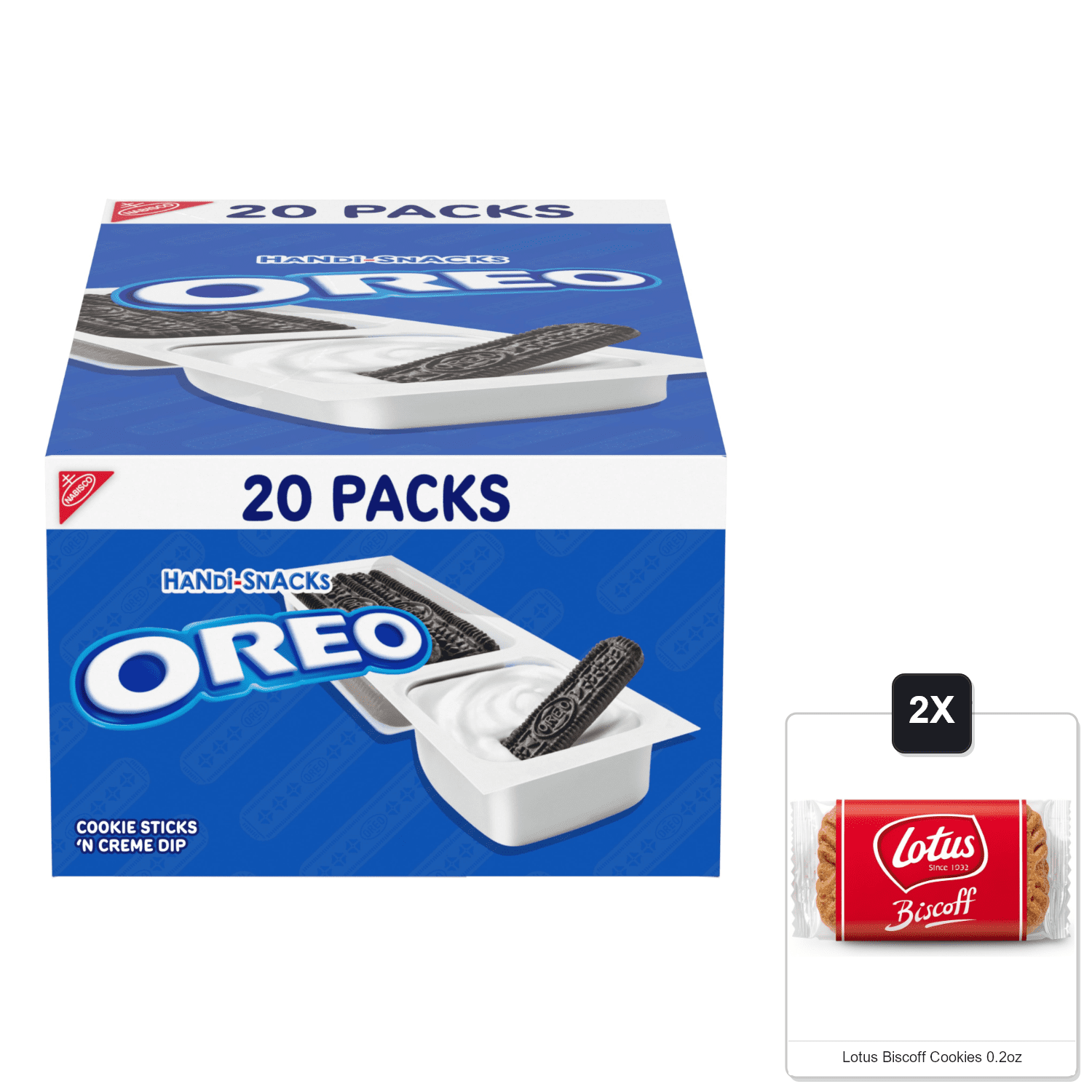 Handi-Snacks Oreo Cookie Sticks N Creme Dip Snack Packs, 20 Snack