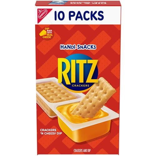 Handi-Snacks RITZ Crackers 'N Cheesy Dip Snack Packs, 10 Snack Packs- Pack of 2