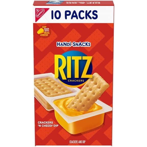 Handi-Snacks RITZ Crackers 'N Cheesy Dip Snack Packs, 10 Snack Packs- Pack of 3